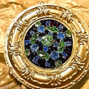 Austrian Domed  Crystal Brooch